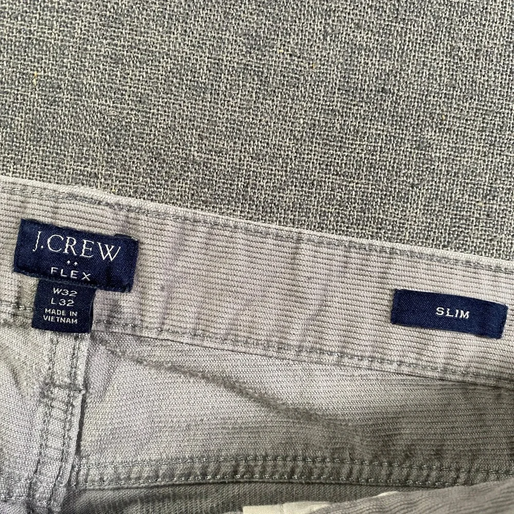 J‎ Crew Flex Slim Fit Corduroy Pants Mens W32 L32 Gray Stretch Cotton Blend
